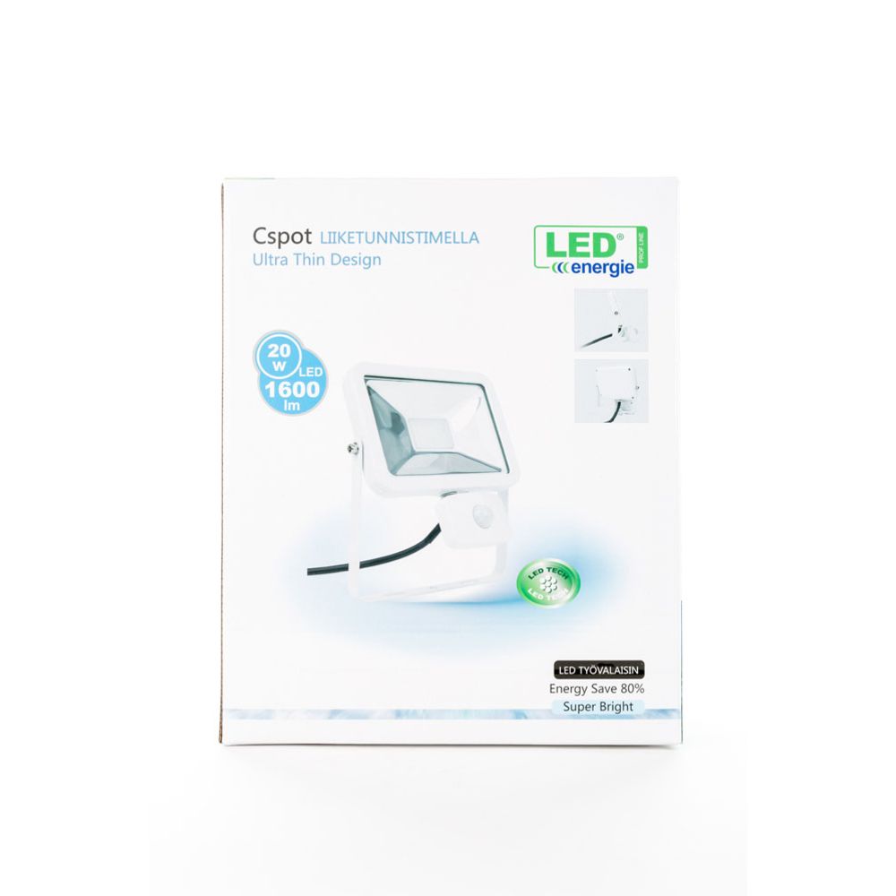 Led Energie Cspot LED-valonheitin liiketunnistimella 20 W 4500 K 1600 lm IP43 valkoinen