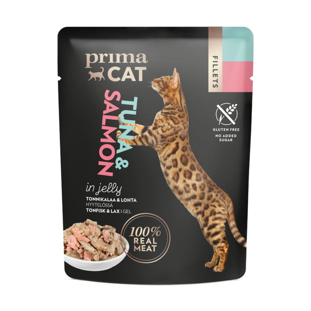 PrimaCat Fillets tonfisk och lax i gelé 50 g