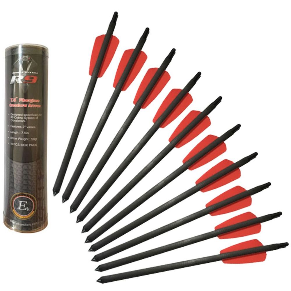 Ek Archery Cobra R9 pistoolivarsijousen hiilikuitunuoli 7,5" 10 kpl