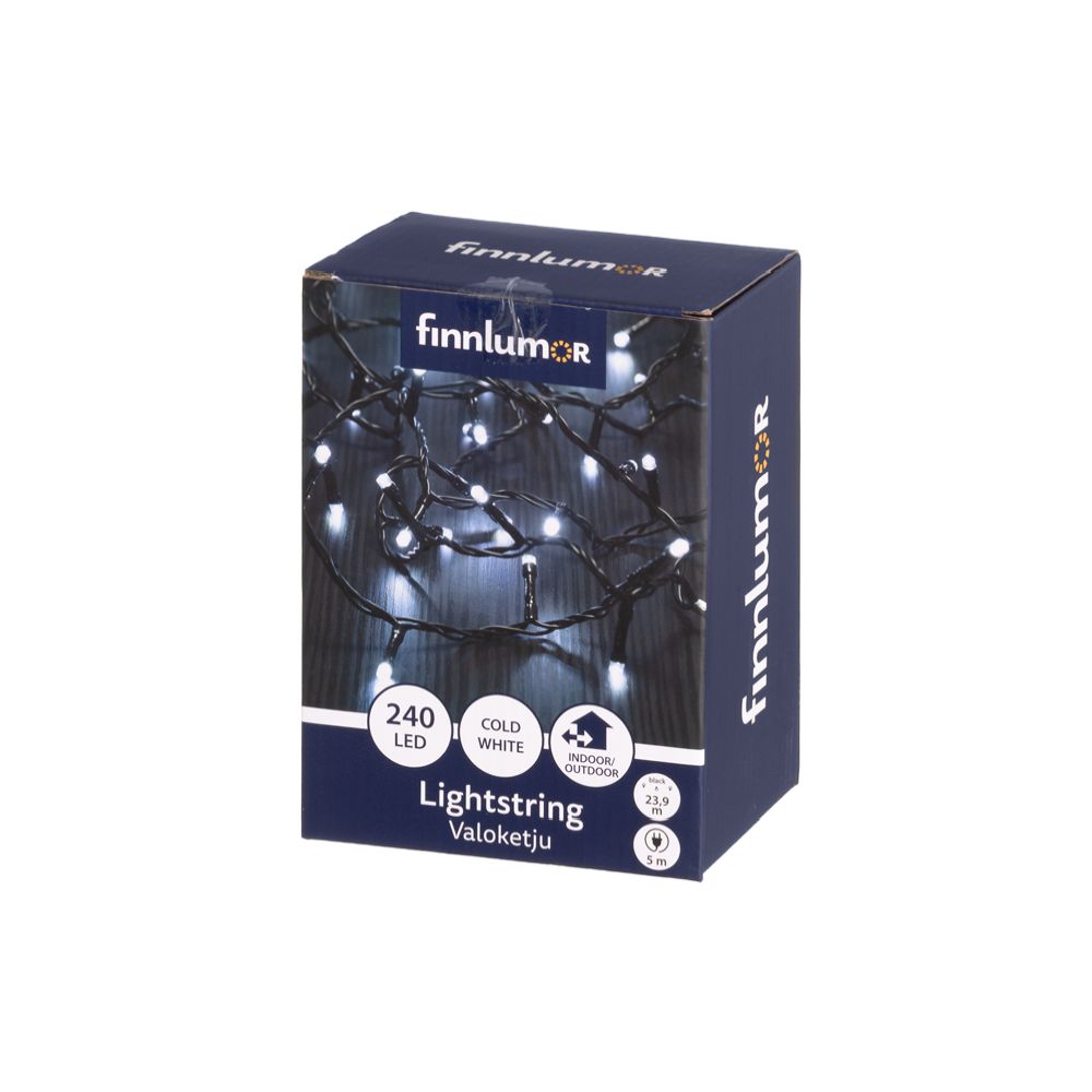 Finnlumor 240LED valguskett musta juhtmega