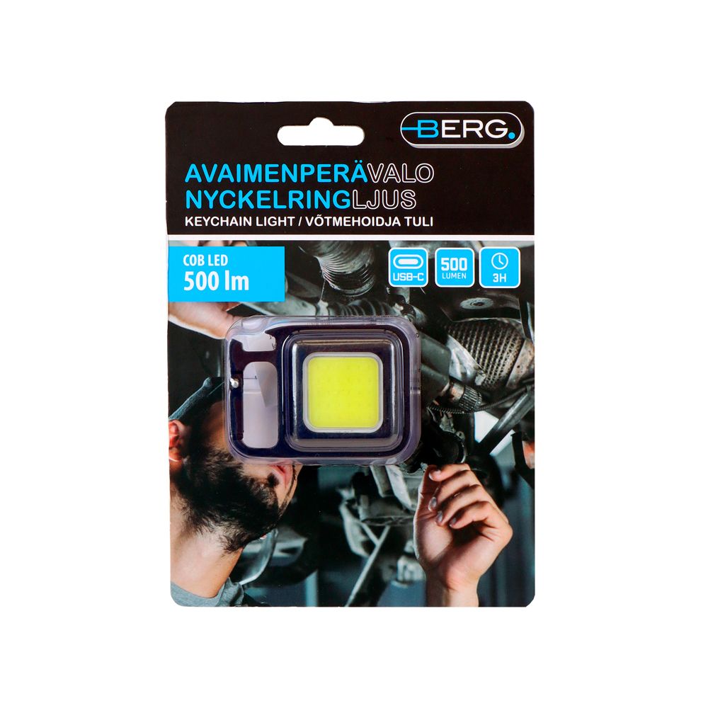 Berg COB LED-nyckelringslampa 500 mAh 500 lm laddningsbar