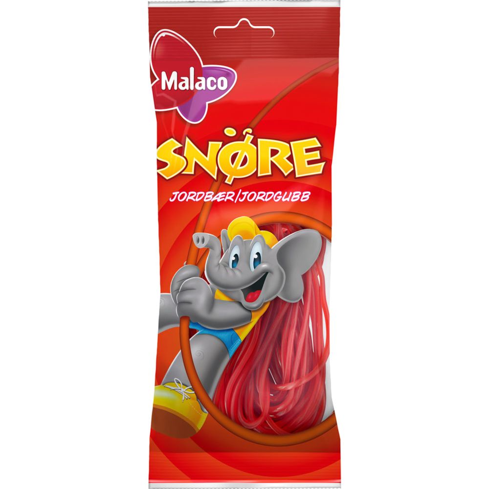 Malaco Snöre jordgubb 94 g