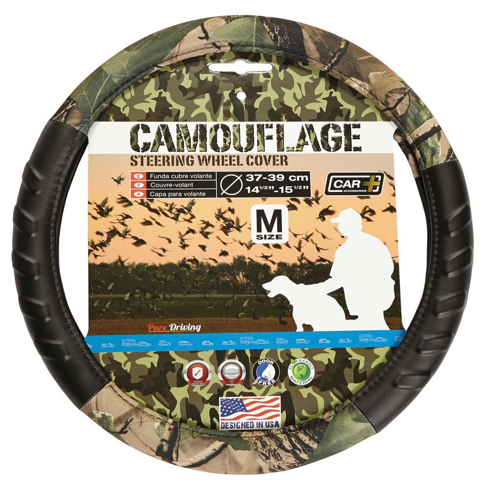 Car+ ratinsuoja henkilöautoille camouflage M-koko (ø 37-39 cm)