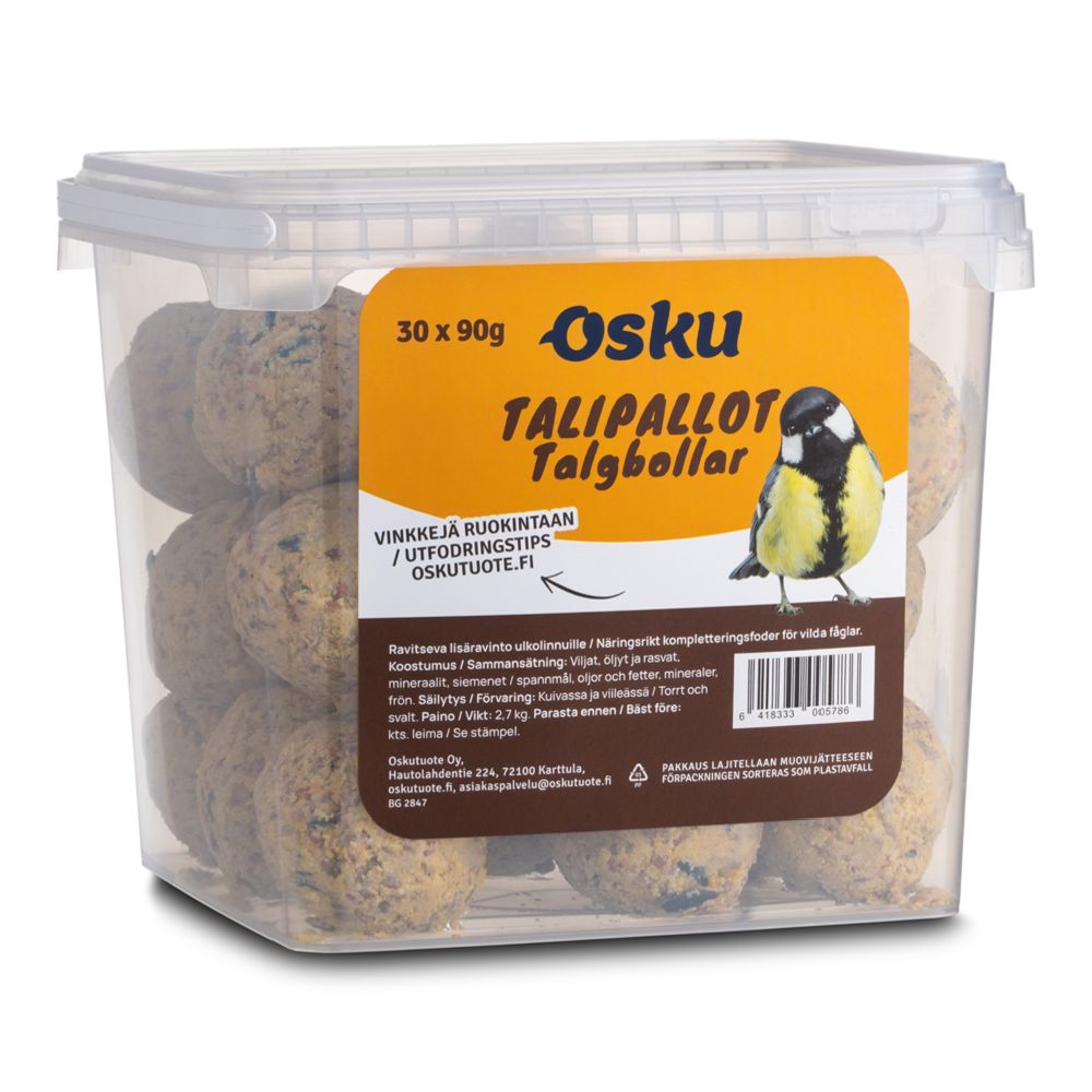 Osku rasvapallide ämber 30 × 90 g, võrguta