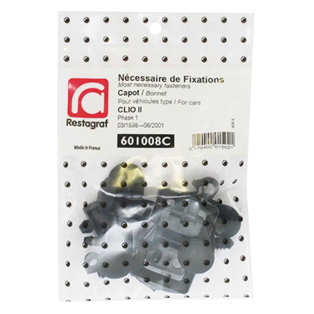 Kiinnikesarja Renault konepelti 601008C 15 osaa