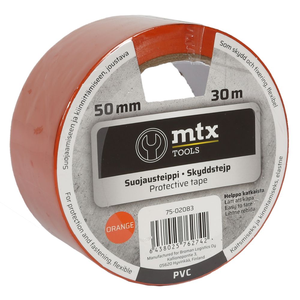 MTX suojausteippi 50 mm x 30 m oranssi