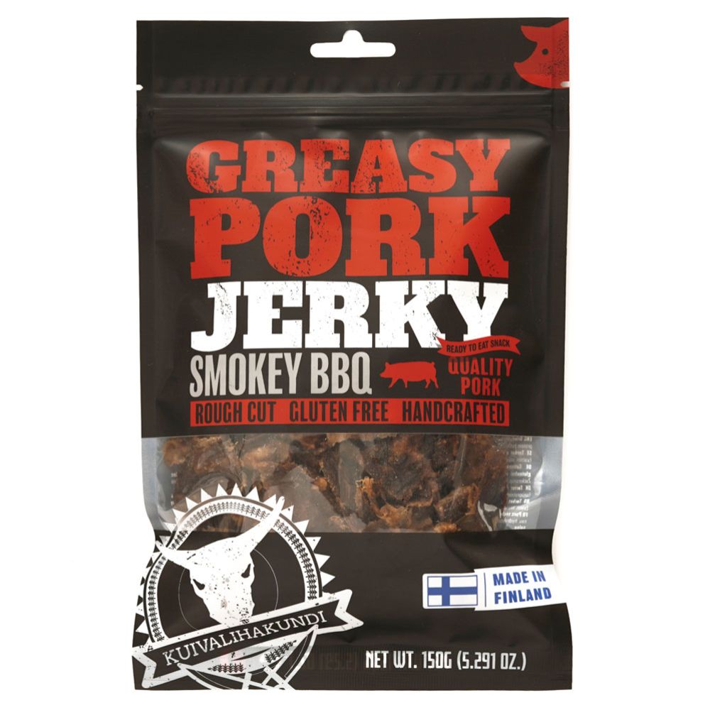 Kuivalihakundi Greasy Pork Jerky Smoky BBQ kuivaliha 150 g