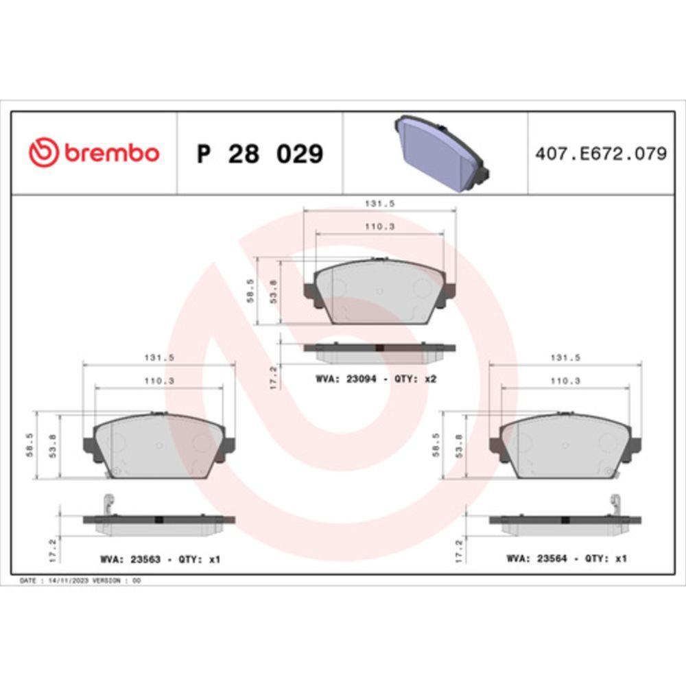 Piduriklotside komplekt 97-22575