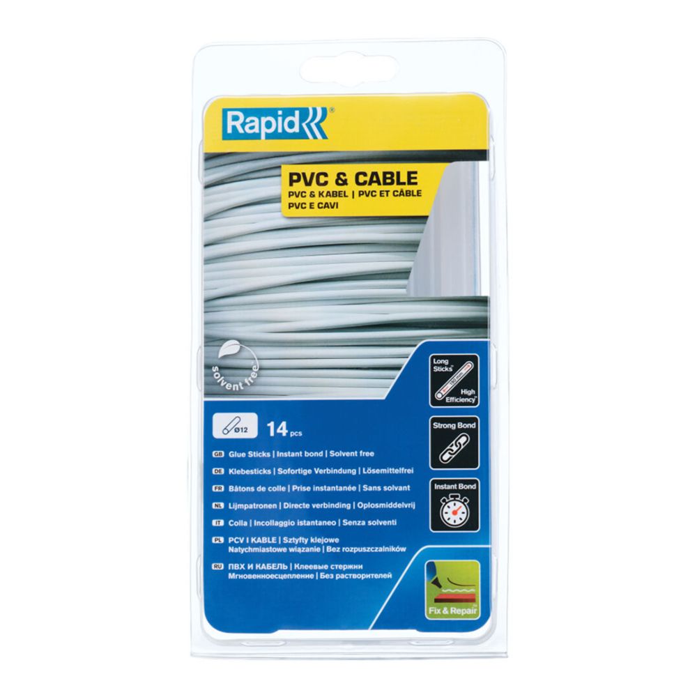 Rapid kuumliimipulk plastile ja kummile ø 12 mm, 190 mm 14 tk