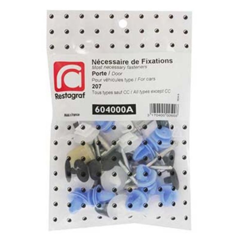 Fästsats Peugeot dörr 604000A 43 delar