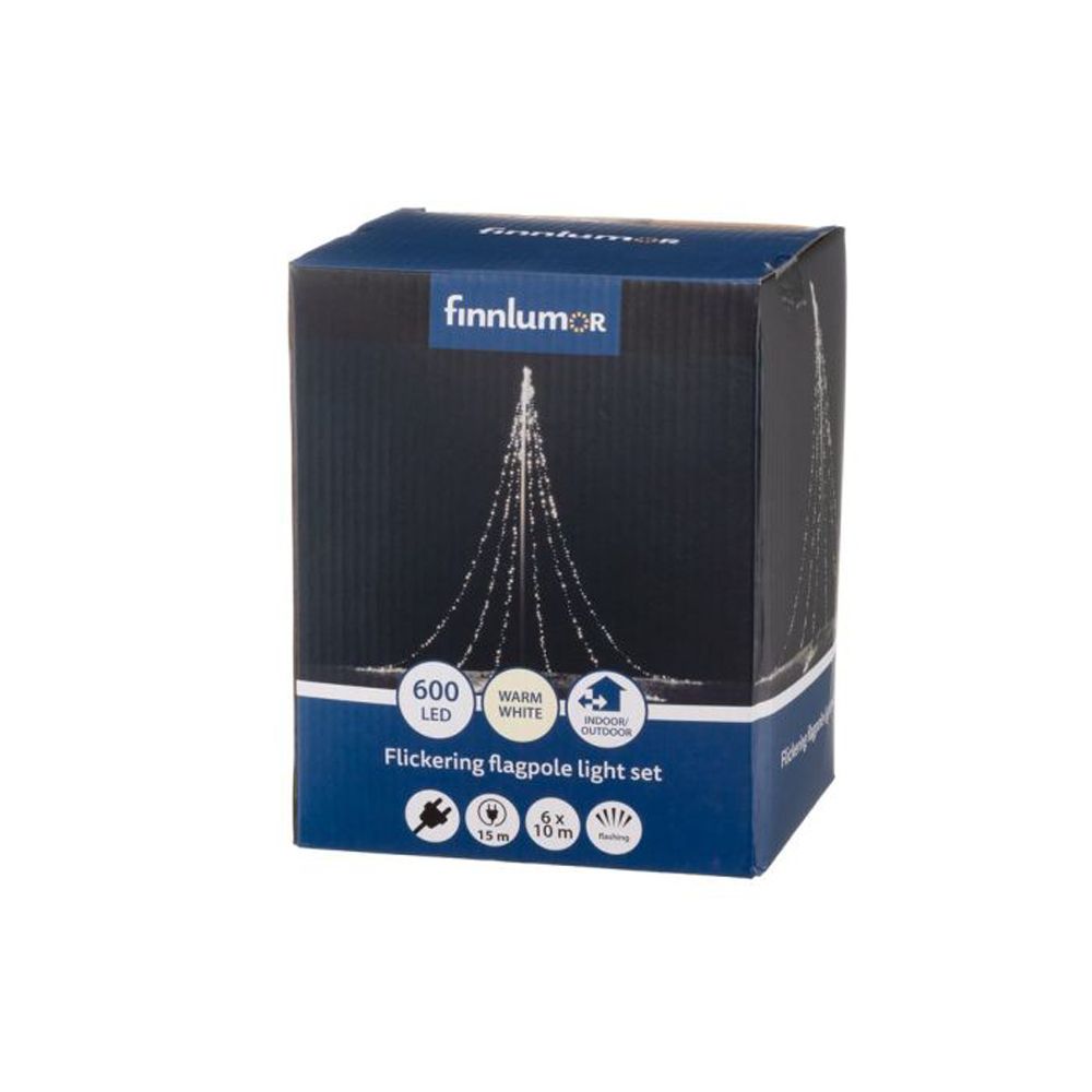 Finnlumor flaggstångsbelysning 600 LED varmvit