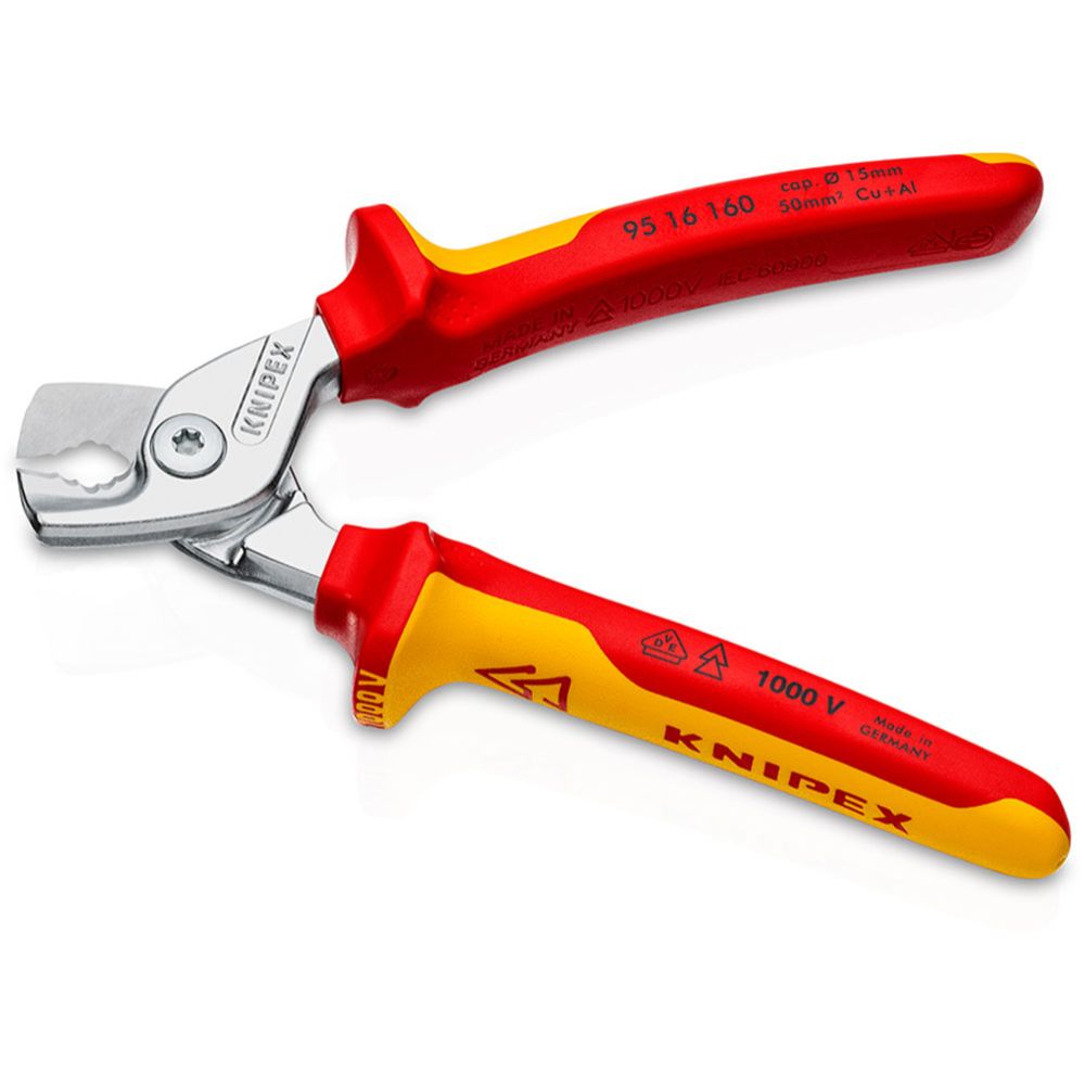 Knipex® 95 16 160 VDE StepCut kaapelileikkurit max 15 mm Cu+Al 160 mm