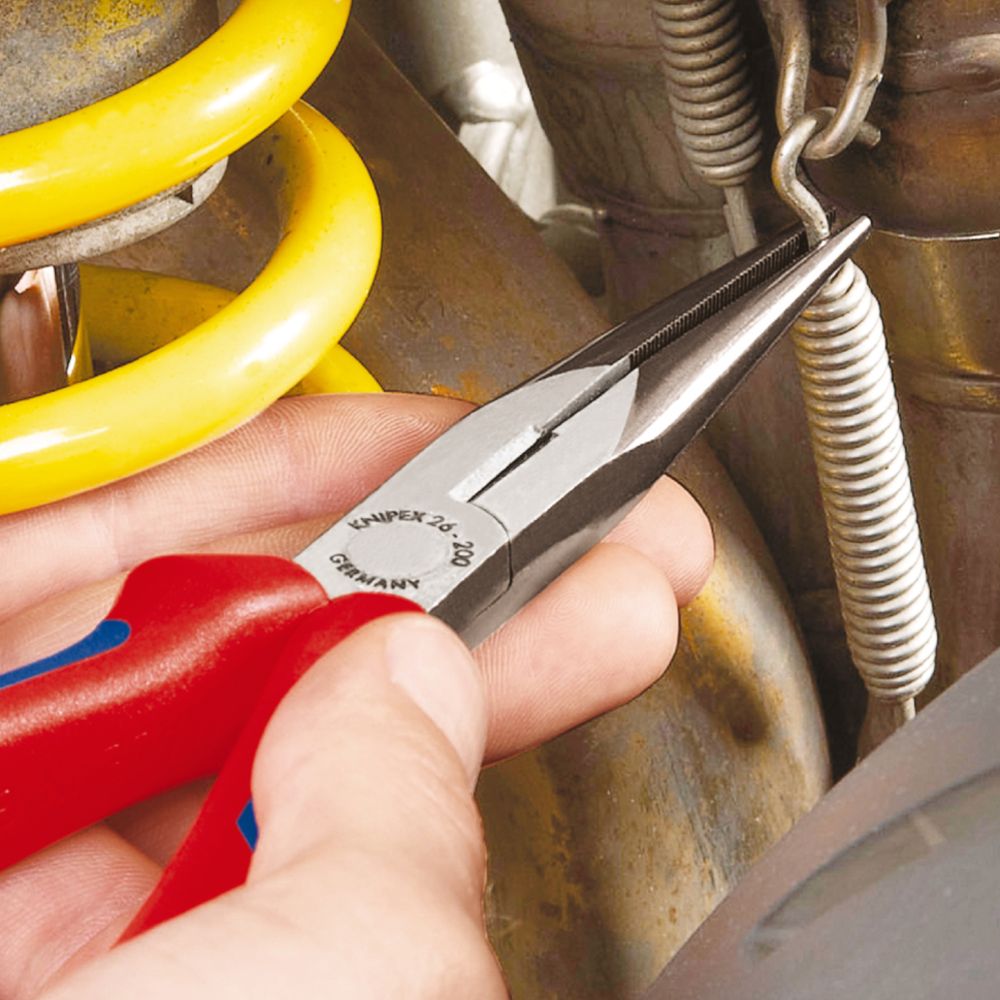Knipex® 26 12 200 T BK pikkmokktangid sirged kukkumiskindlad 200 mm