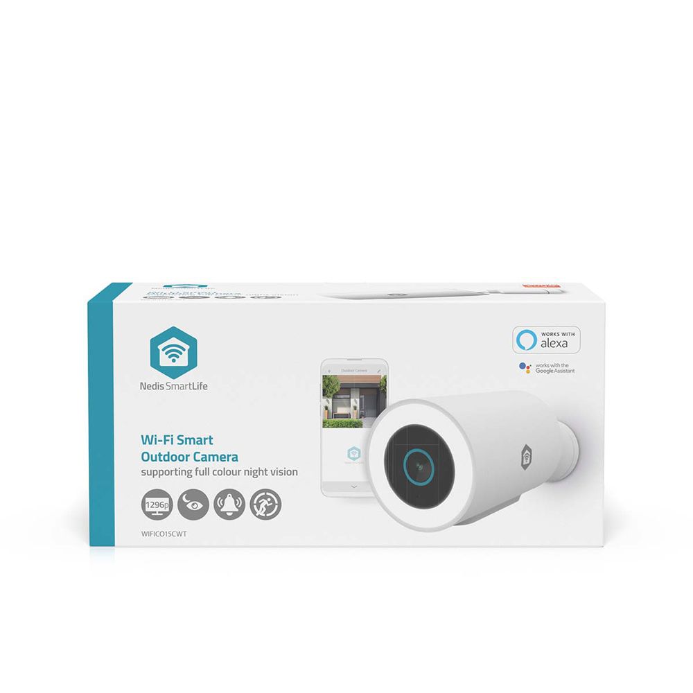 Nedis SmartLife övervakningskamera utomhus Wi-Fi 3MP Full HD IP65