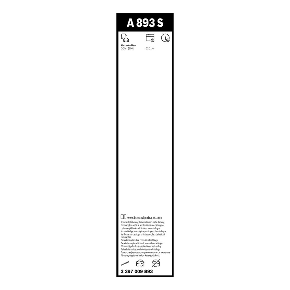 Bosch AeroTwin A893S klaasipuhasti harjade paar 55 + 55 cm