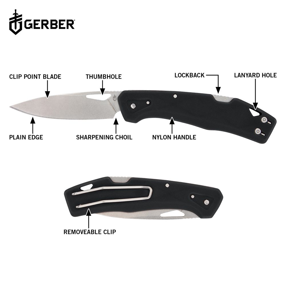 Gerber LST fällkniv svart