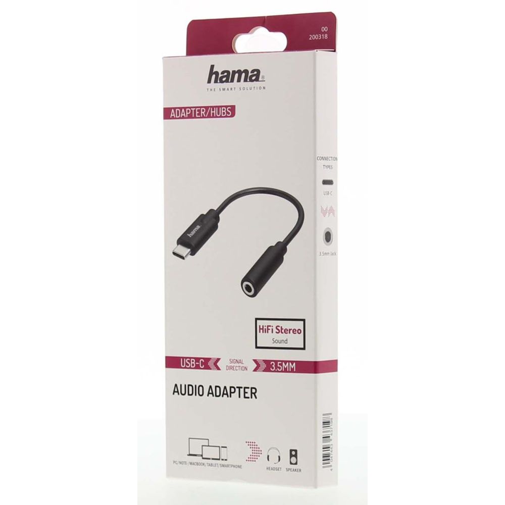 Hama Audioadapteri, 3,5 mm naaras - USB-C uros, Stereo