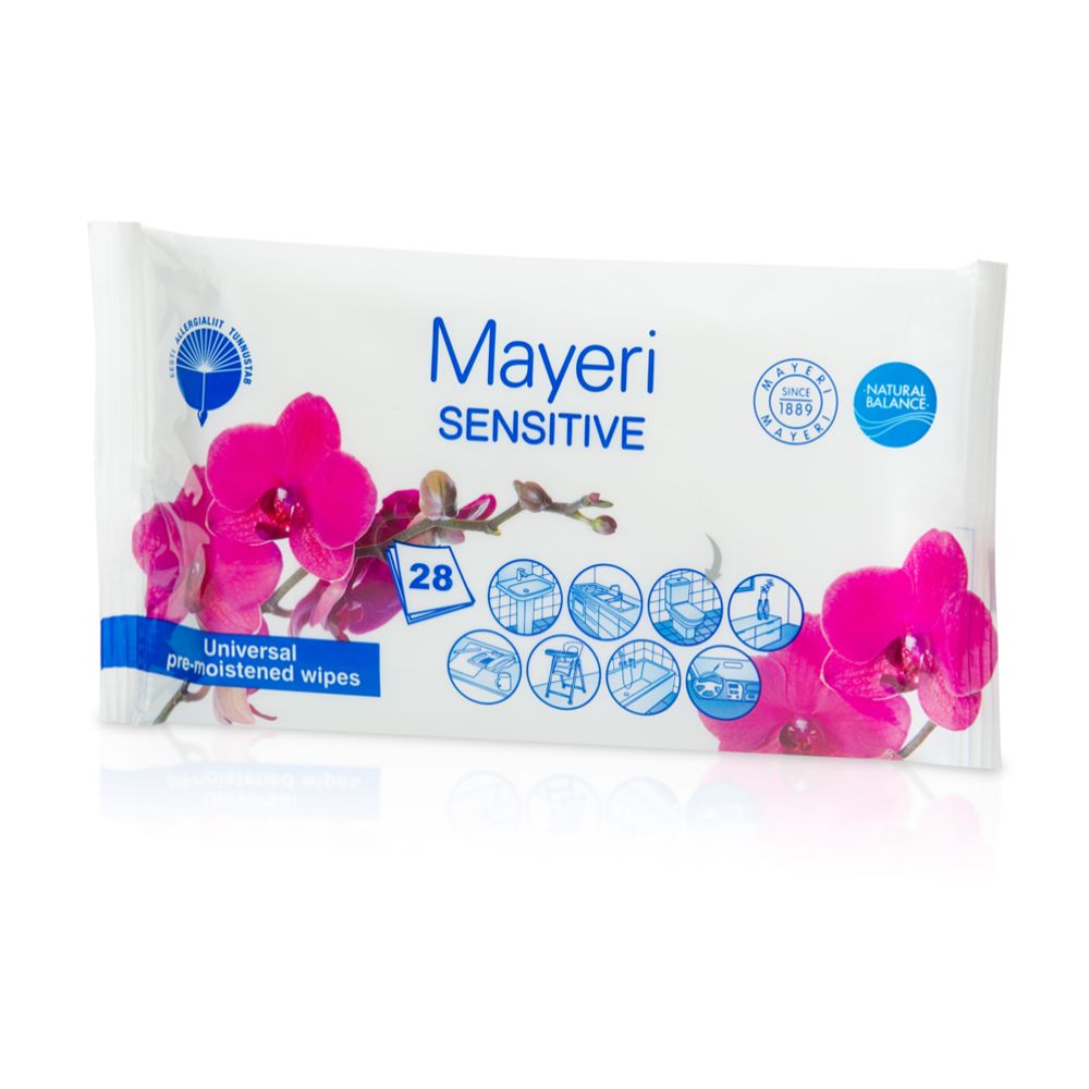 Mayeri Sensitive puhastuslapid, niisutatud, universaalsed, 30 tk