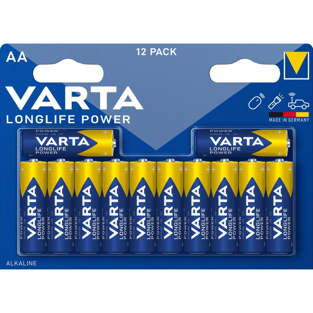 VARTA Longlife Power AA-batteri, 12 st.