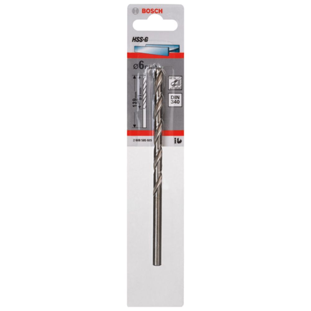 Bosch HSS G DIN 340 metalliporanterä 6,0 mm