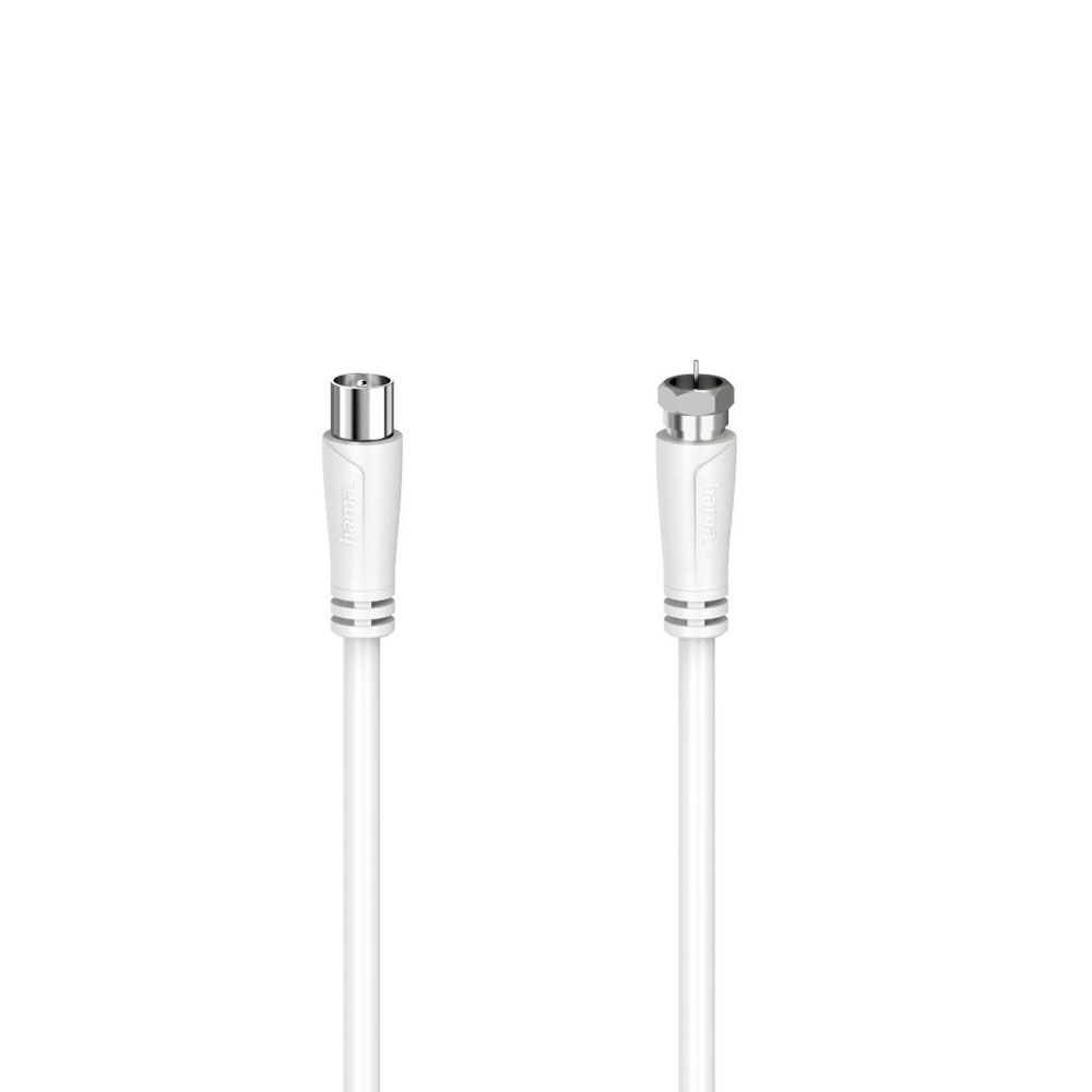 Hama Antennikaapeli SAT, Coax uros - F-liitin uros, 1,5 m, 90 dB, valkoinen