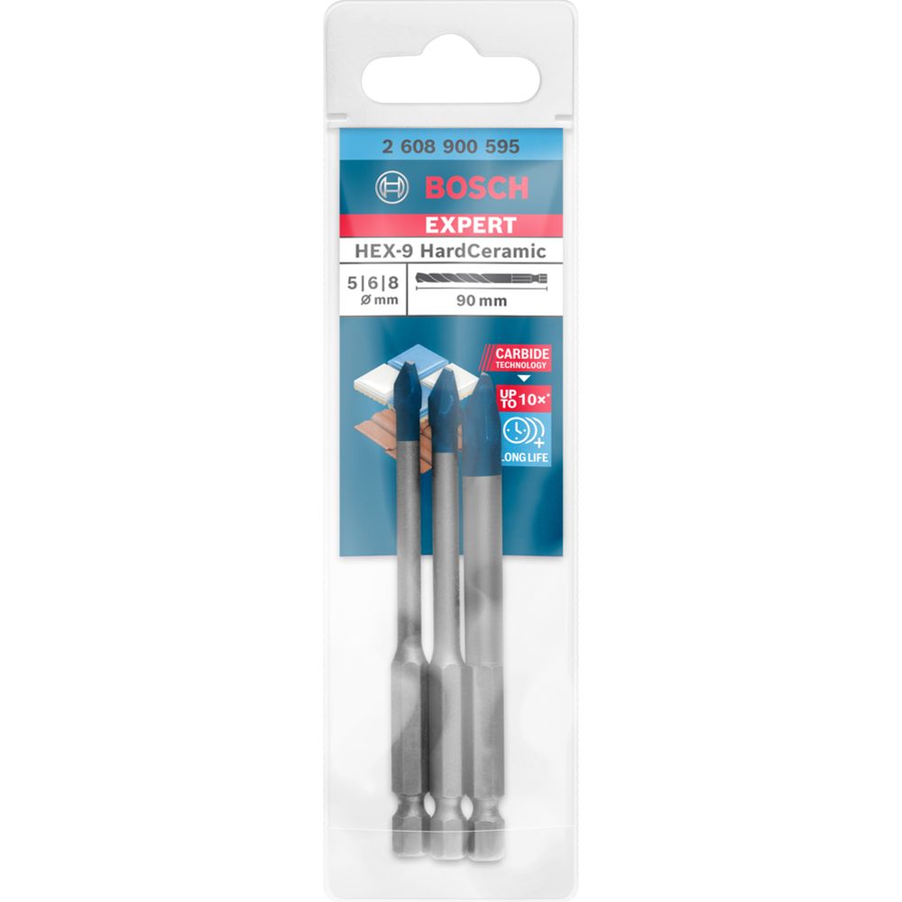 Bosch EXPERT HardCeramic puuriterade komplekt HEX-9, 5/6/8 mm, 3 tk