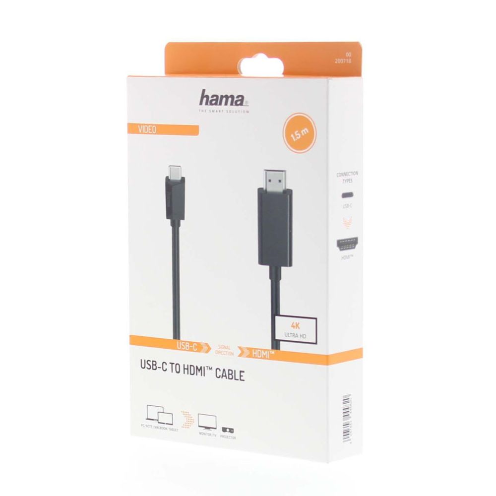 Hama Videokaapeli USB-C uros - HDMI uros, 4K, 1,5 m