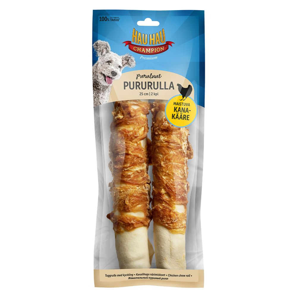 Hau-Hau Champion kanalihaga närimispulk, 25 x 4 cm, 2 tk, 220 g