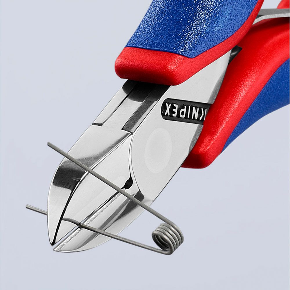 Knipex® 77 02 115 elektronikändavbitare med fjäder 115 mm