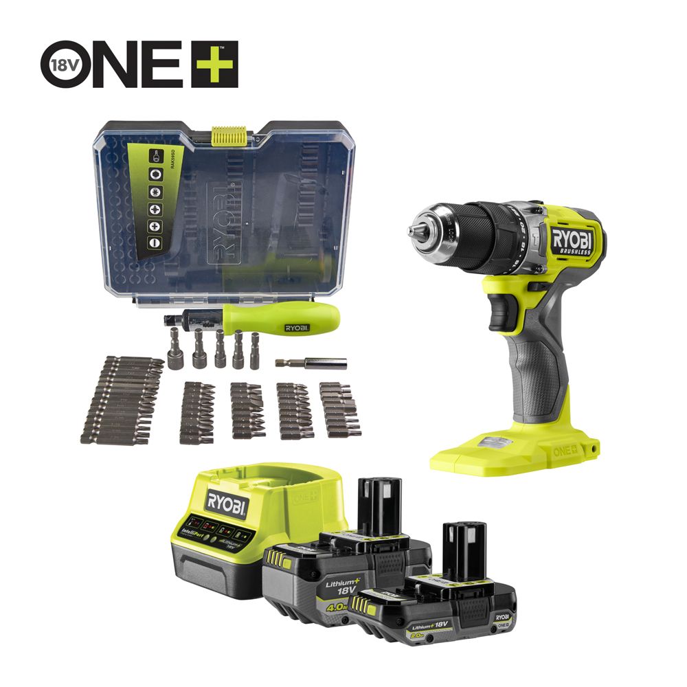 Ryobi slagskruvdragarset RPD18BL1-2C42TA59