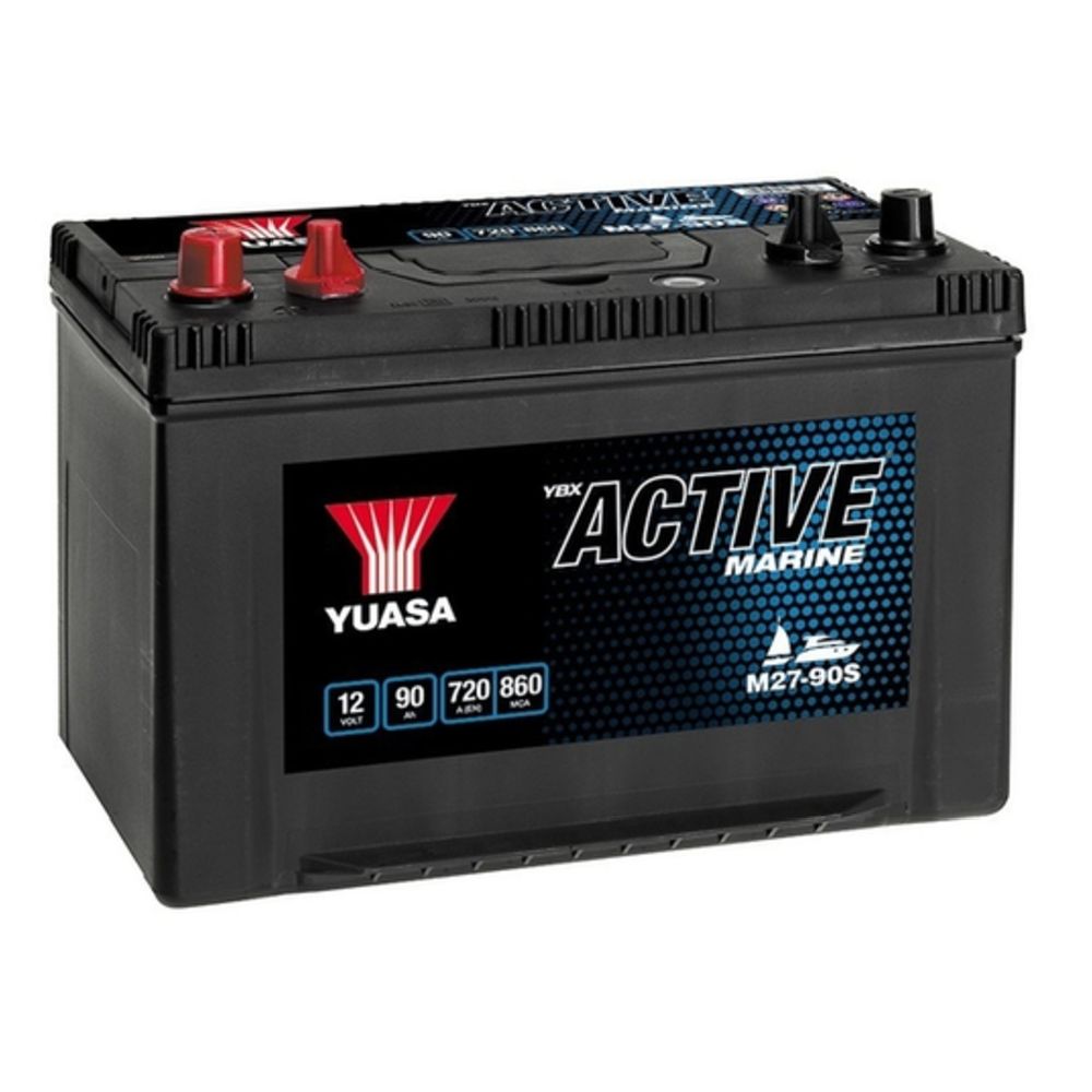 Yuasa Dual M27-90S 12V 90Ah 720A Vapaa-ajan akku P304 x L173 x K225 +-