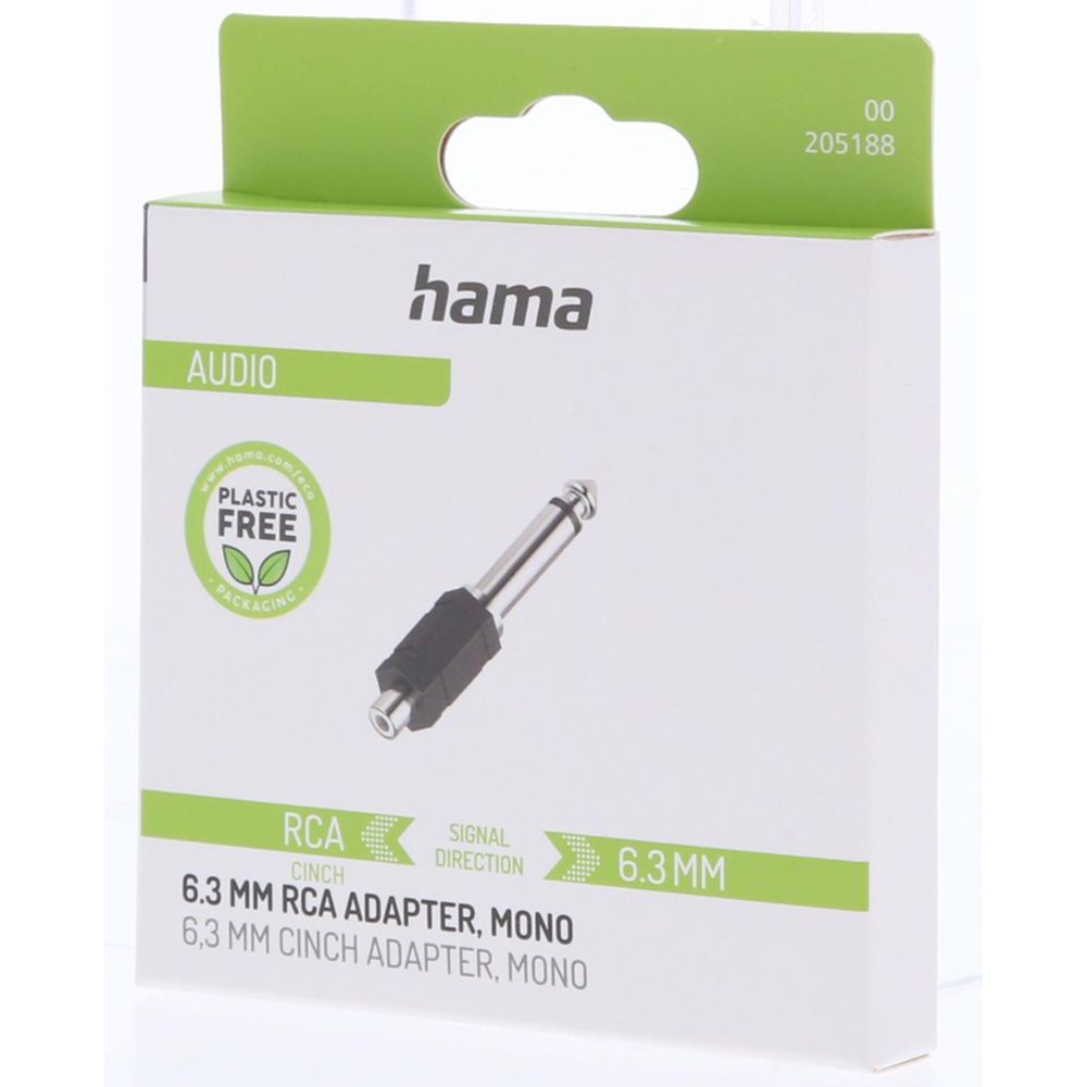 Hama Audioadapteri, 6,3 mm uros mono - RCA naaras