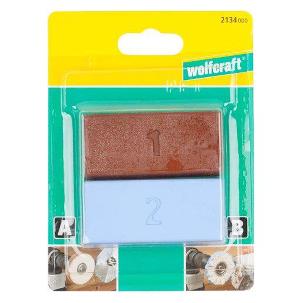 Wolfcraft® polerpasta för metall grov/fin 2 st