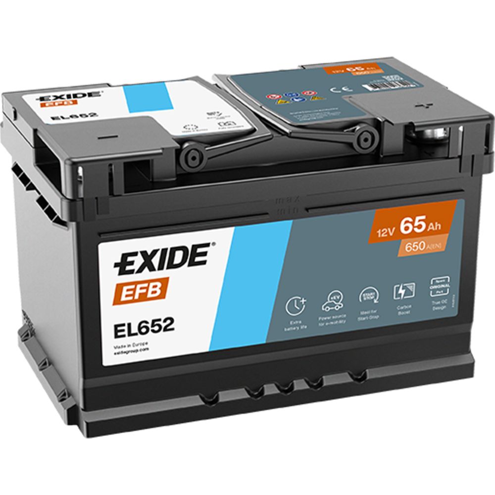 Exide EL652 65 Ah / 650 A aku, P 278 x L 175 x K 175 -+
