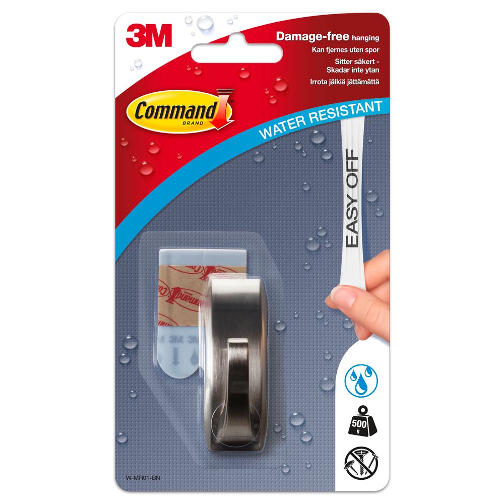 3M Command MR01BN metallikoukku vedenkestävä