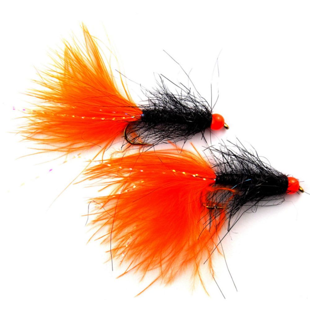 Eumer leech streamer orange/svart #8 2 st.