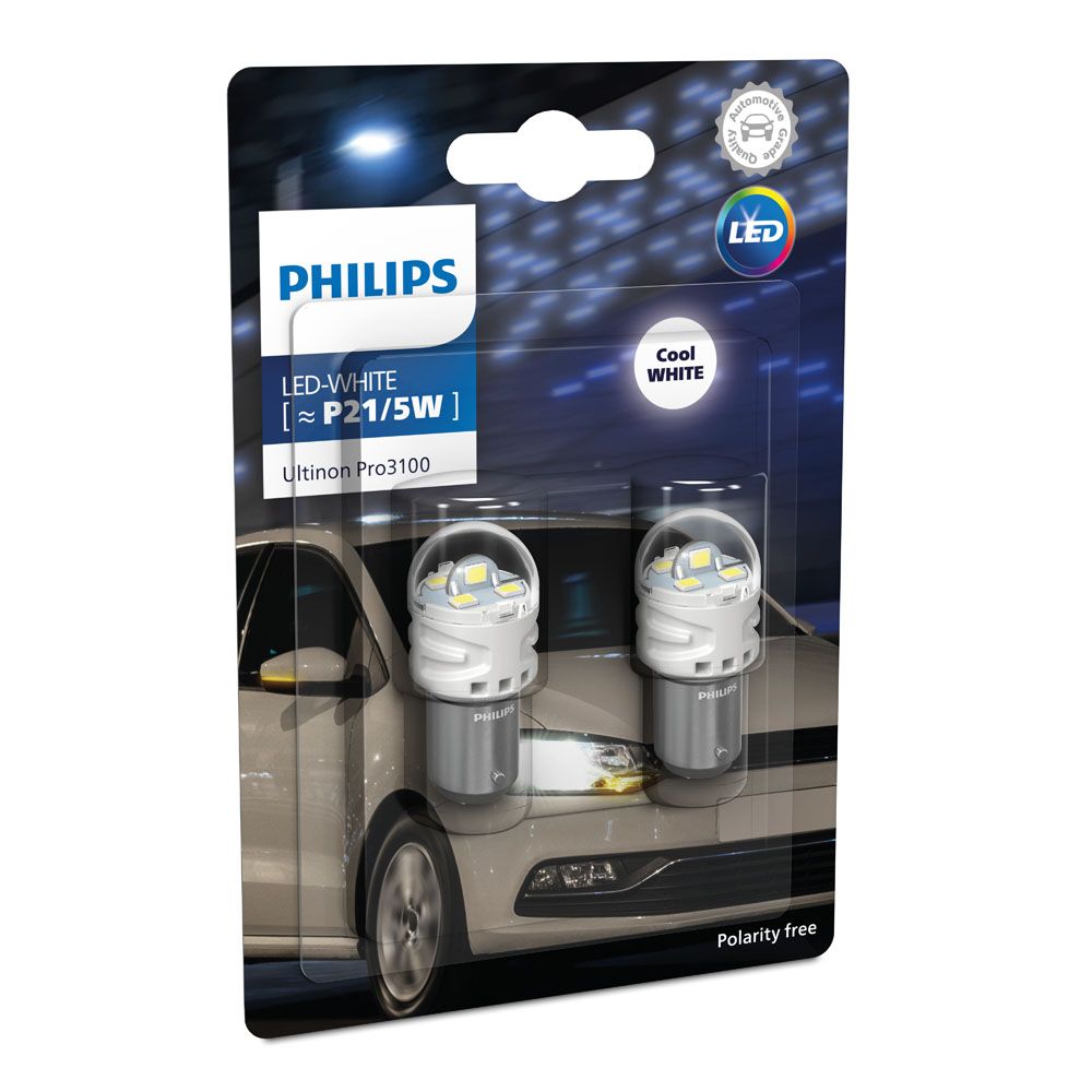 Philips Ultinon PRO3100 P21/5W LED-pirnid, 2 tk, valge