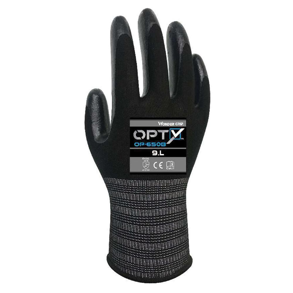 Wonder Grip Opty NBR montaažikindad, must