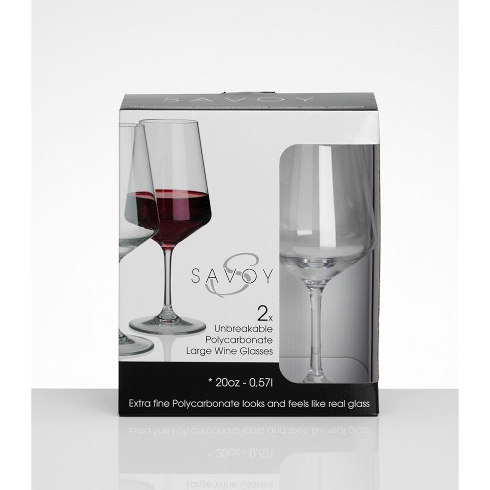 Savoy punase veini klaasid, plast, 57 cl, 2 tk