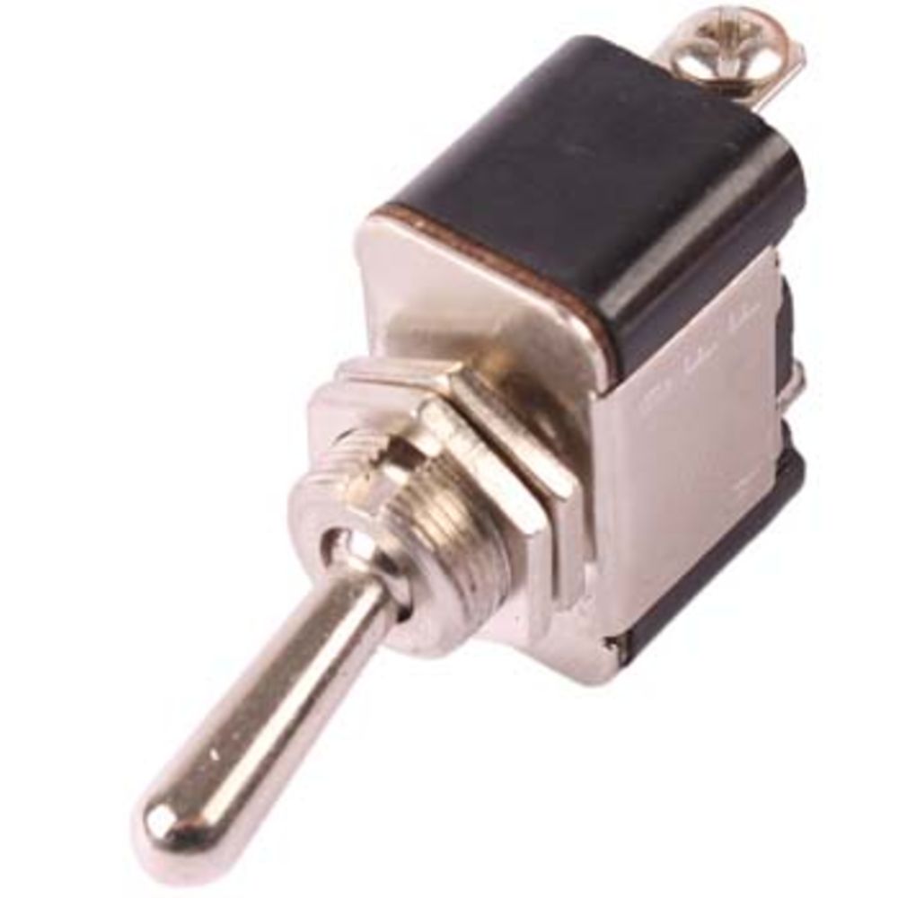 Vippströmbrytare ON–OFF Ø12 mm metall 2x skruvanslutning