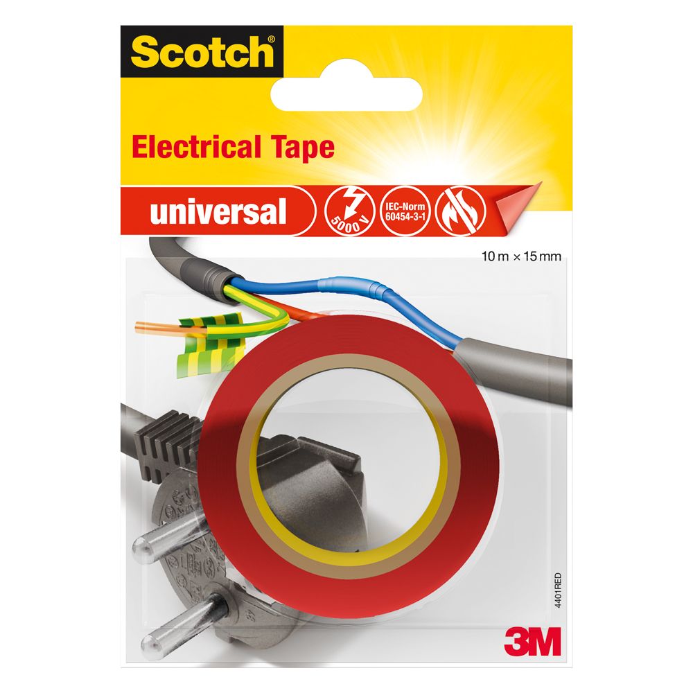 Scotch® eltejp röd 10 m x 15 mm