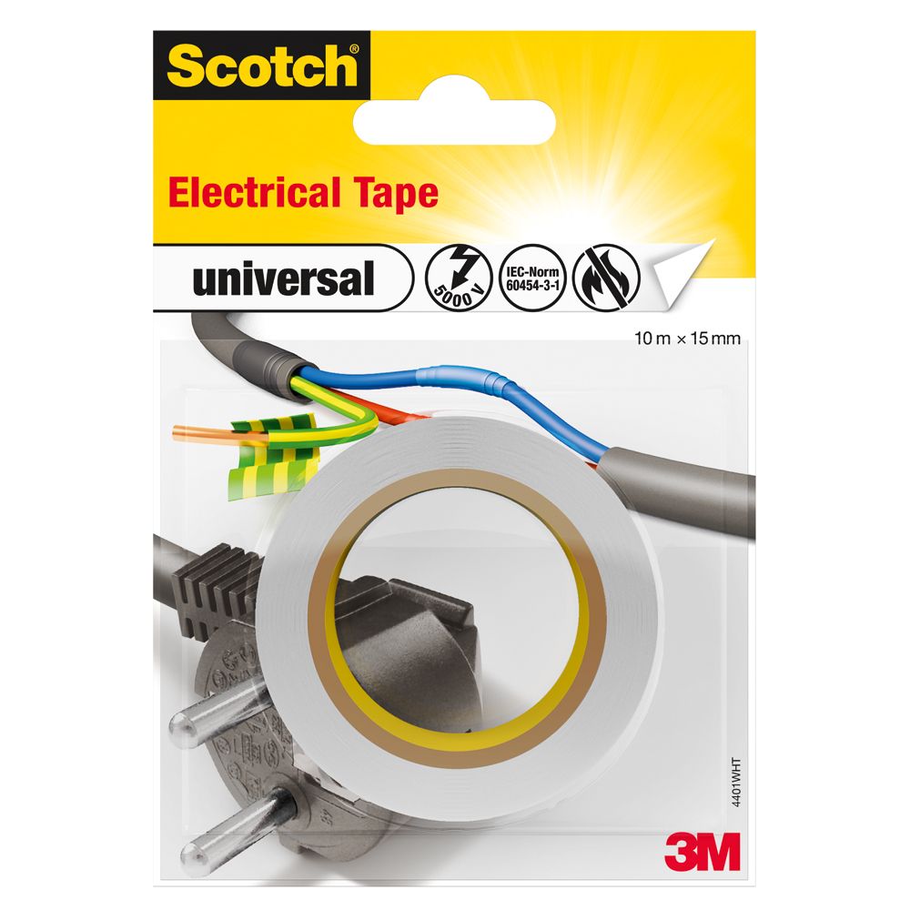 Scotch® Sähköteippi valkoinen 10 m x 15 mm