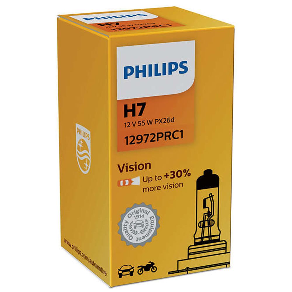 Philips Vision H7-autopirn, +30%, 12 V, 55 W