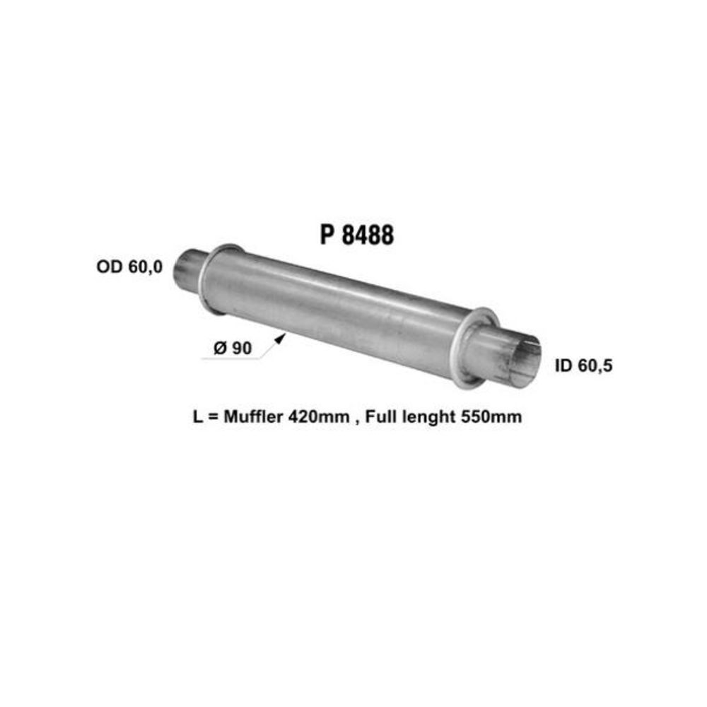 Yleisvaimennin 60mm Ø90x420mm