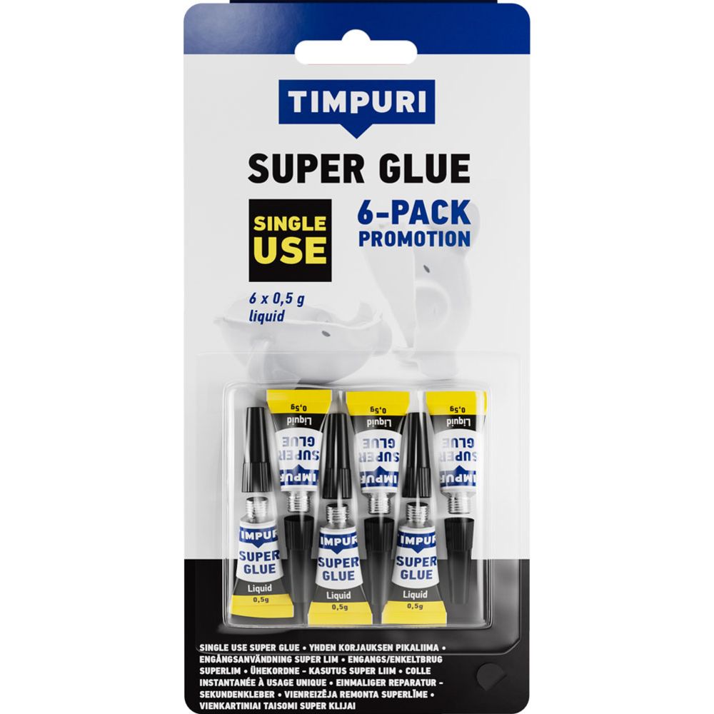 Timpuri Super Glue kiirliim, 6 x 0,5 g