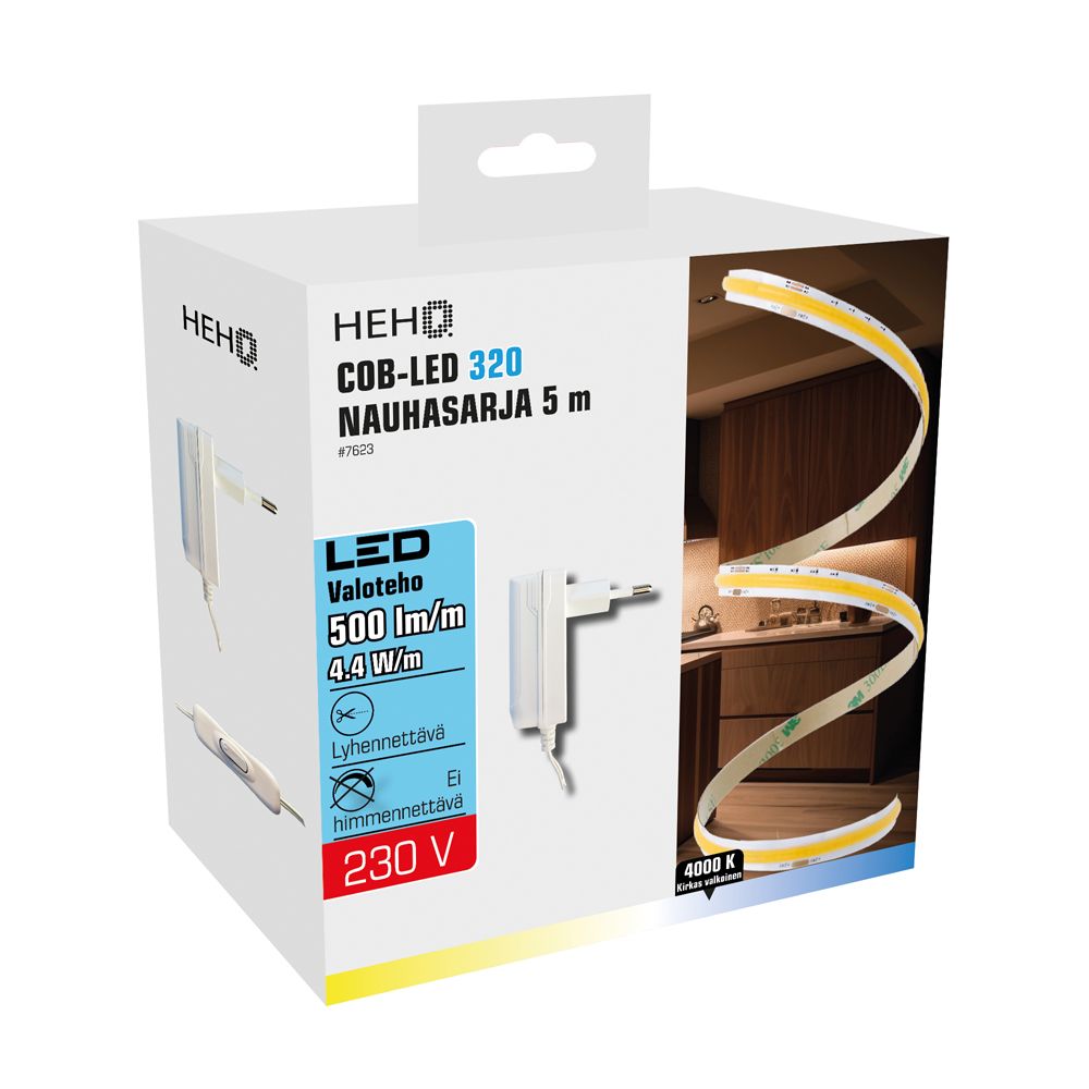Hehq COB LED valonauhasarja 24V 2500 lm 4000 K 5m IP44