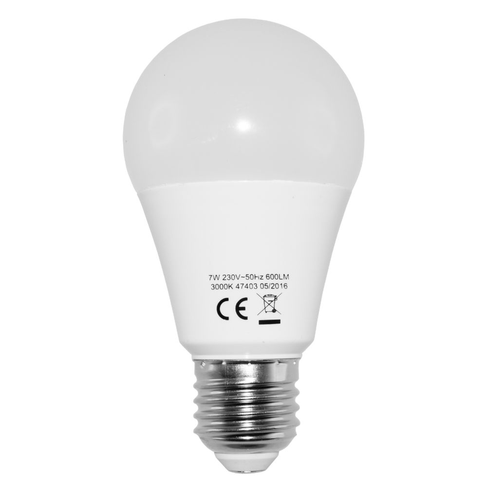 LED pallolamppu E27 7W 3000K 600 lm