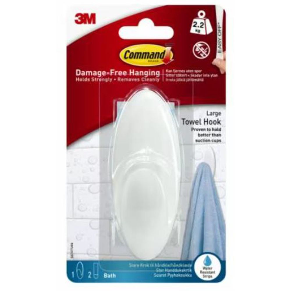 3M Command BATH17 suur universaalne vannitoanagi, valge, < 2,2 kg 43 x 106 mm