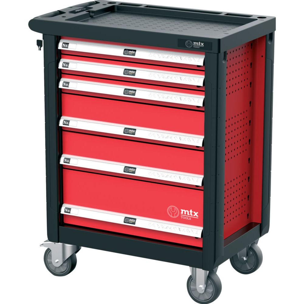 MTX Tools tööriistakäru, 6 sahtlit, punane