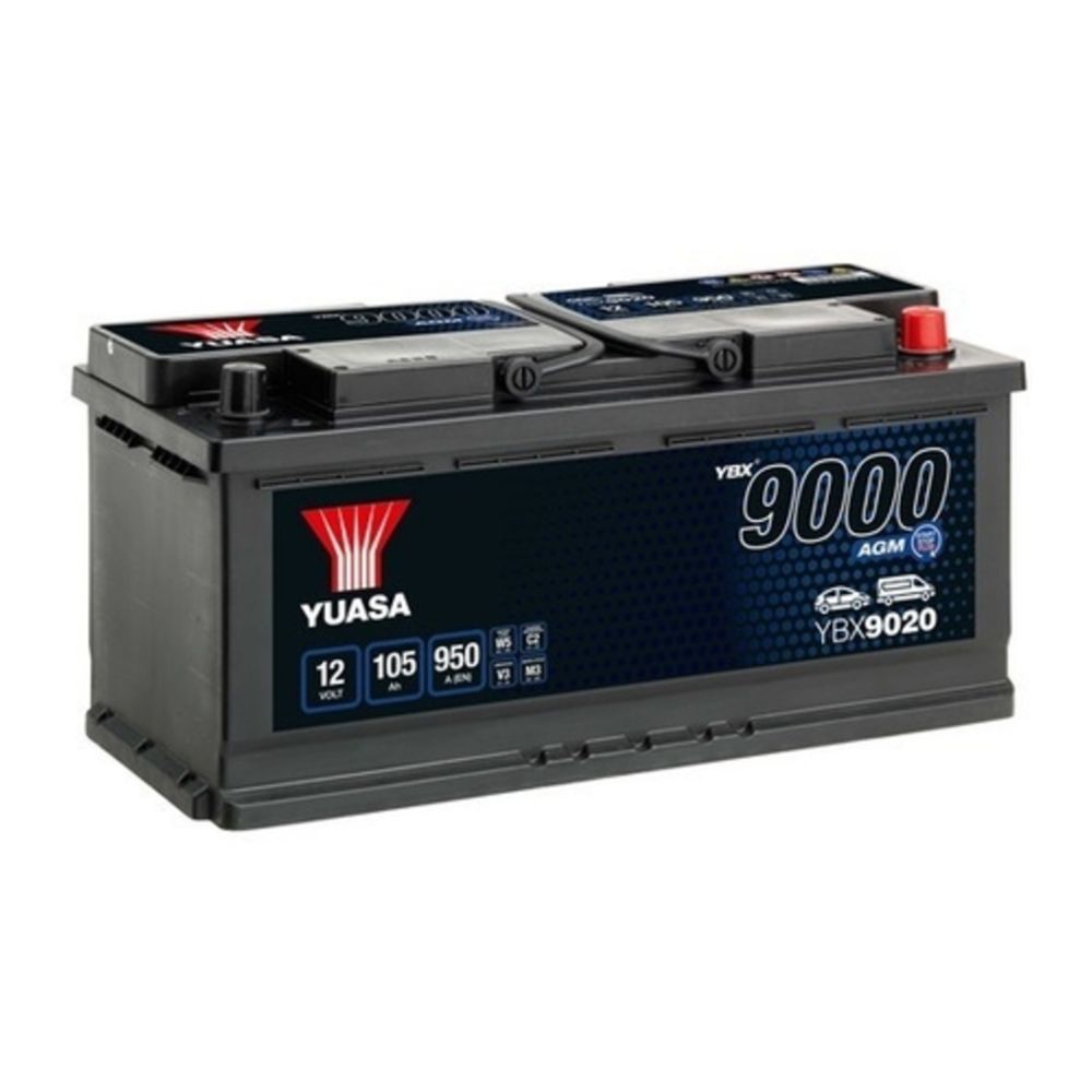 Yuasa YBX9020 105Ah / 950A AGM Batteri L393 x B175 x H190 -+